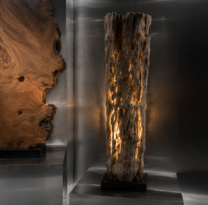 1000年チーク照明 - Vintage Teak Light Object -
